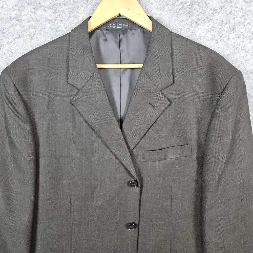 Jones New York Men's Blazer Brown Size S43 (44) Wool Cashmere‎ Blend 3 Button
